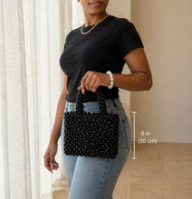 Load image into Gallery viewer, Midnight Beaded Tote